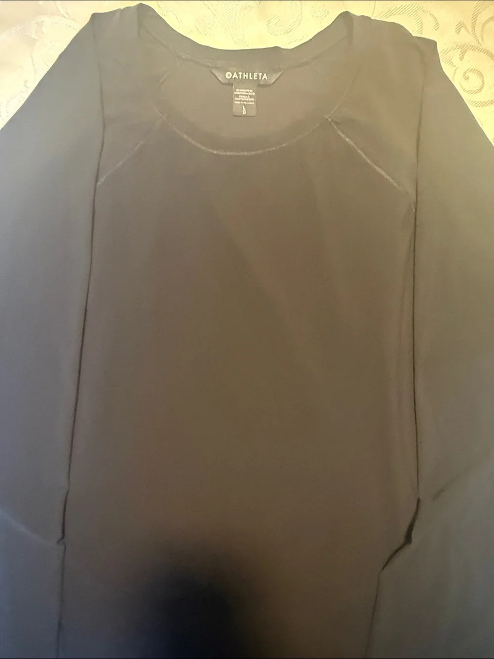 Athleta Black Long Sleeve Crew Top